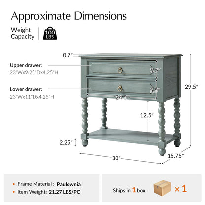 Farmhouse End Table with Charging Station