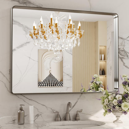 Rounded Rectangle Vanity Mirror – Metal Frame
