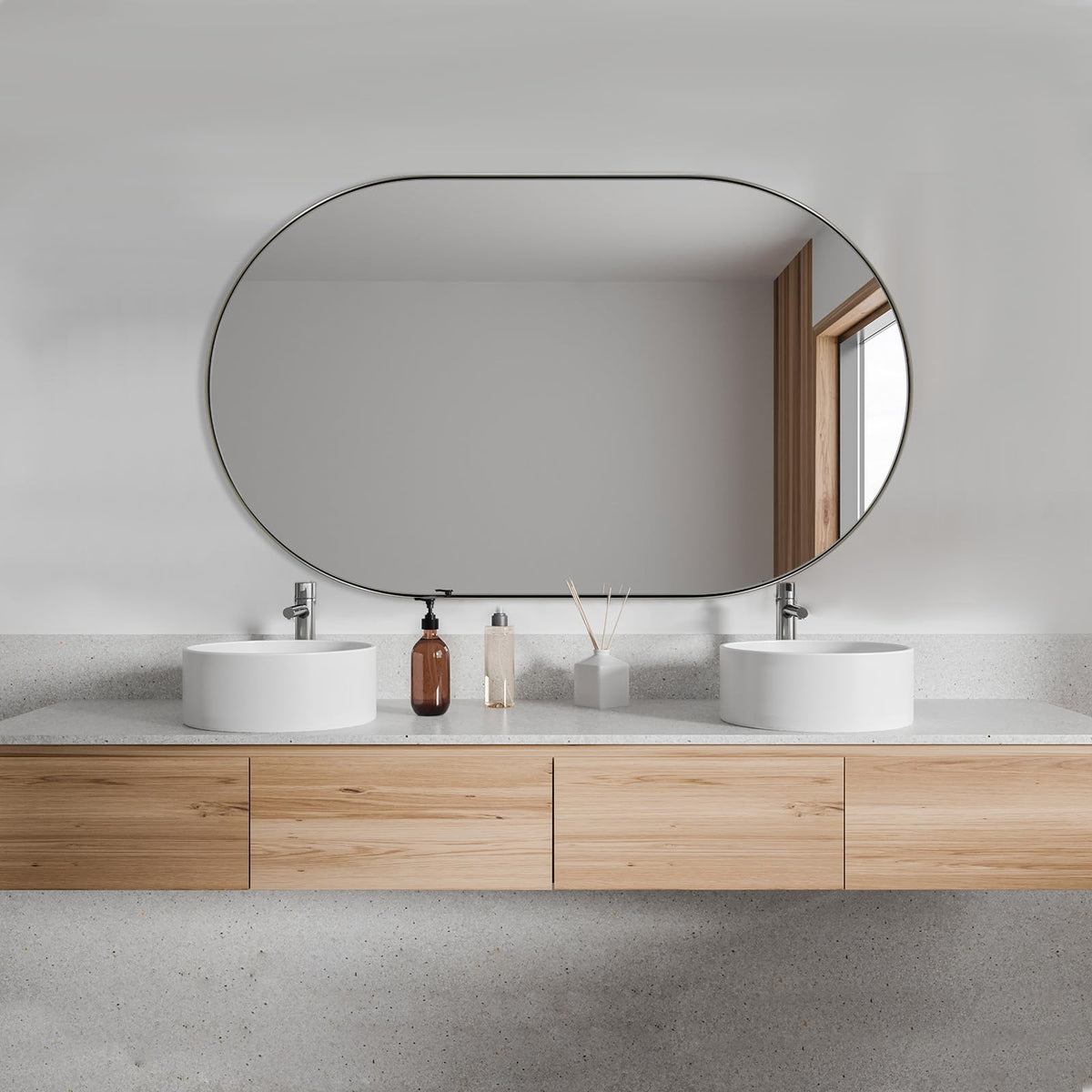 Oval Bathroom Mirror – Modern Wall-Mounted Design