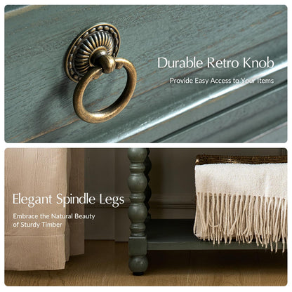 Farmhouse End Table with Charging Station