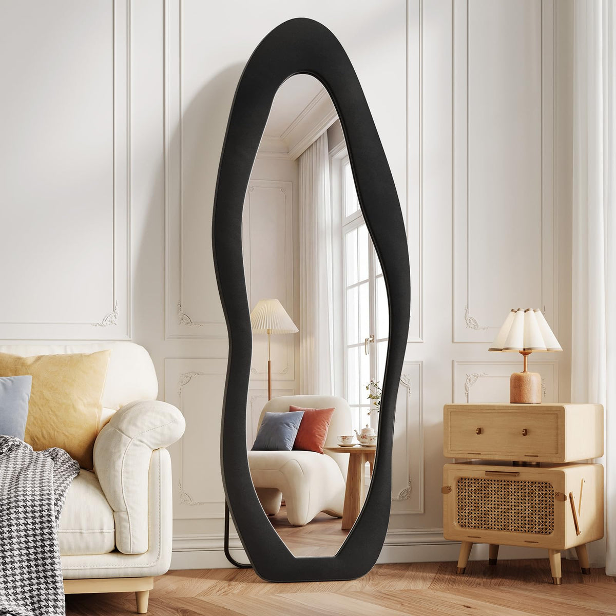 Full-Length Floor Mirror – Soft Flannel Frame