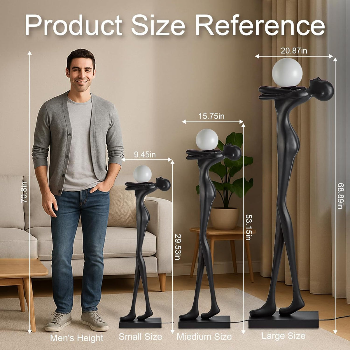 Human Shaped Floor Lamp with Sculptural Design