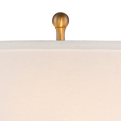 Rolland 30" Large Table Lamps Set of 2 Gold Brass Glass Antique