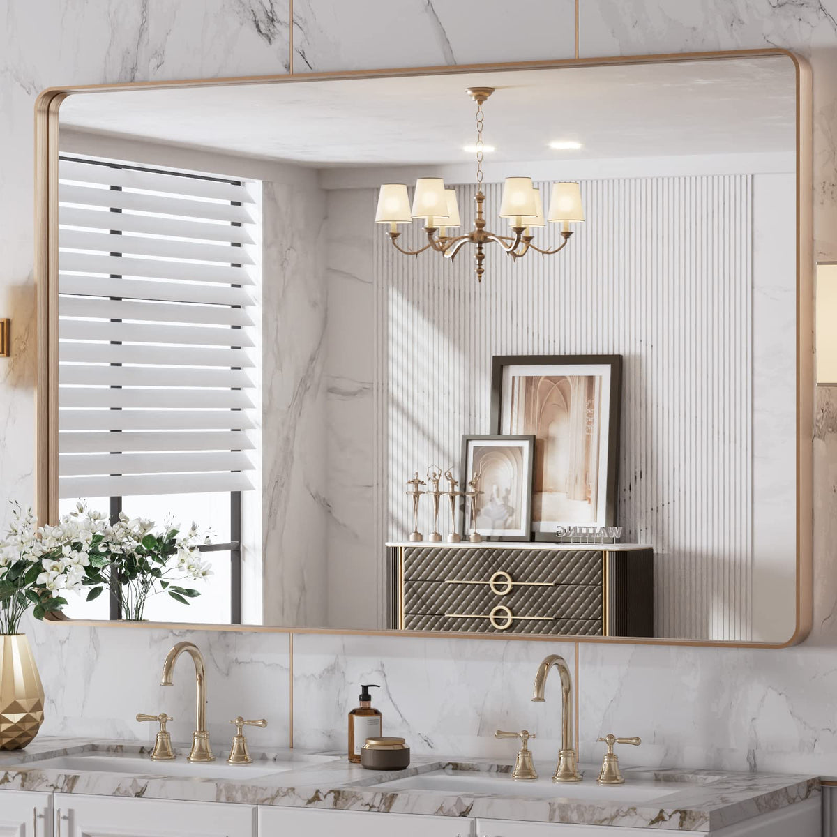 Rounded Rectangle Vanity Mirror – Metal Frame