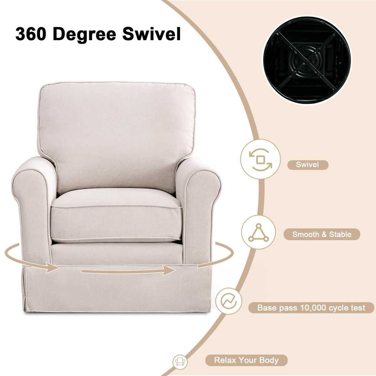 Mid-Century Swivel Barrel Chair – Modern Accent