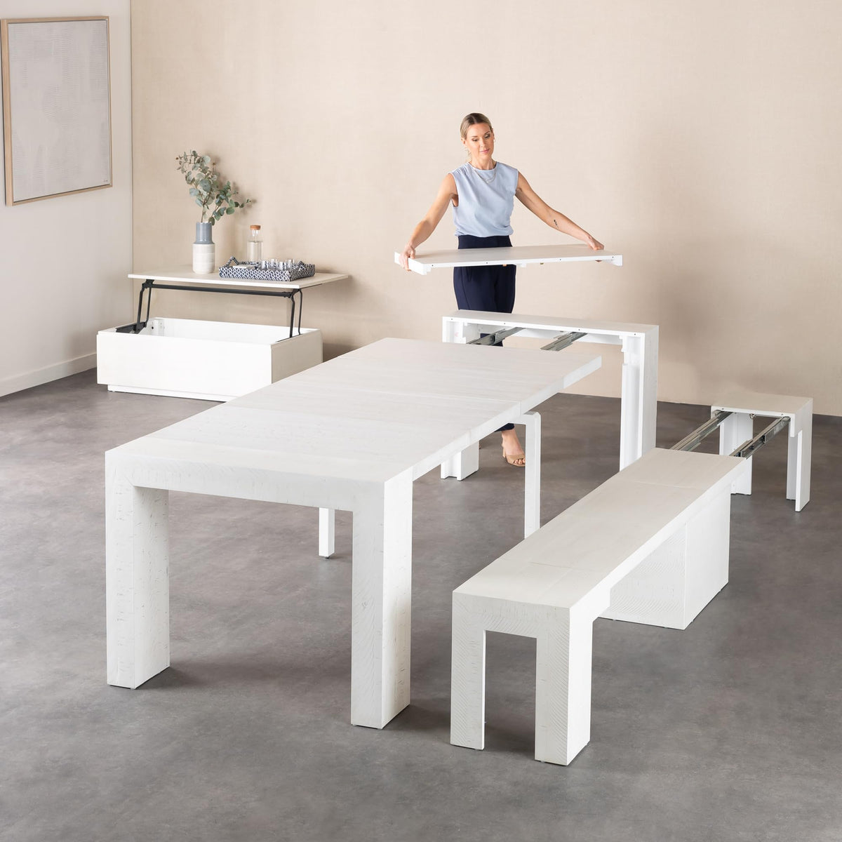 Solid Wood Extendable Dining Table for 2 to 12