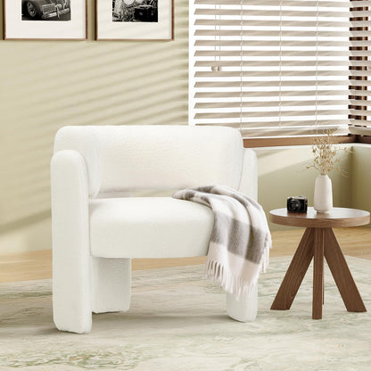 Velvet Barrel Accent Chair – Modern 3-Leg Design