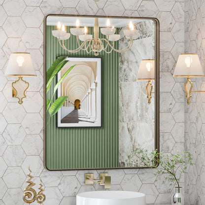Rounded Rectangle Vanity Mirror – Metal Frame