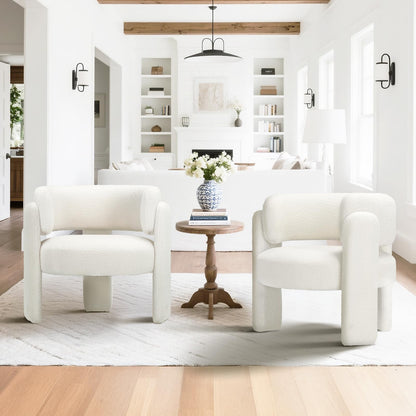 Velvet Barrel Accent Chair – Modern 3-Leg Design
