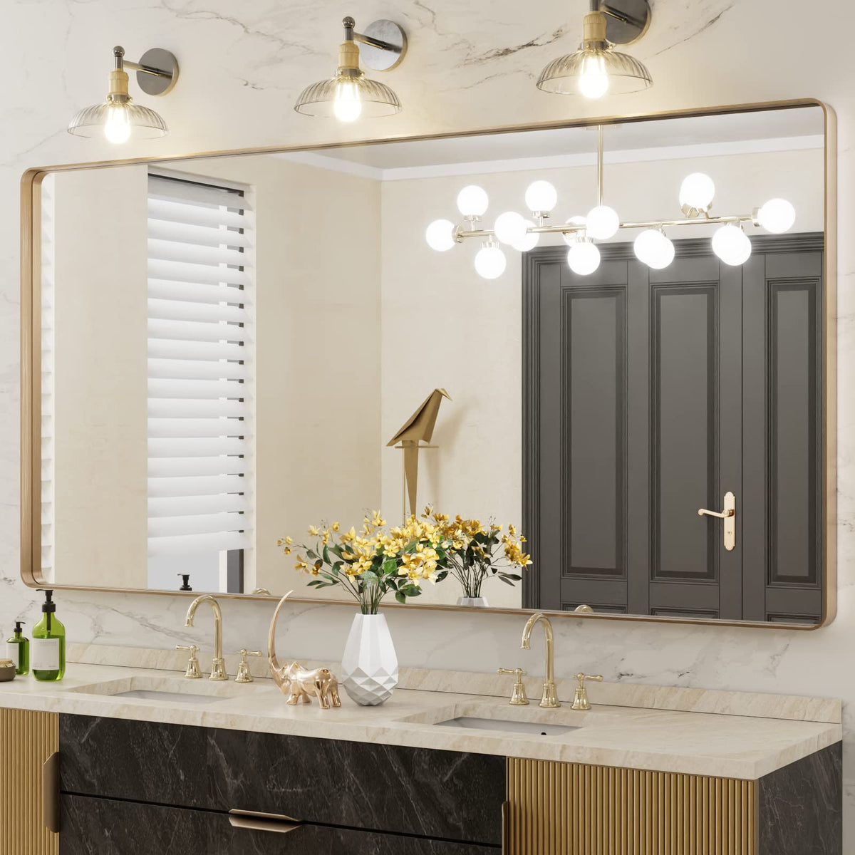 Rounded Rectangle Vanity Mirror – Metal Frame