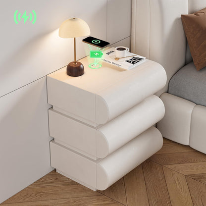 Modern Nightstand – Gold Tile Finish with 2 Drawers