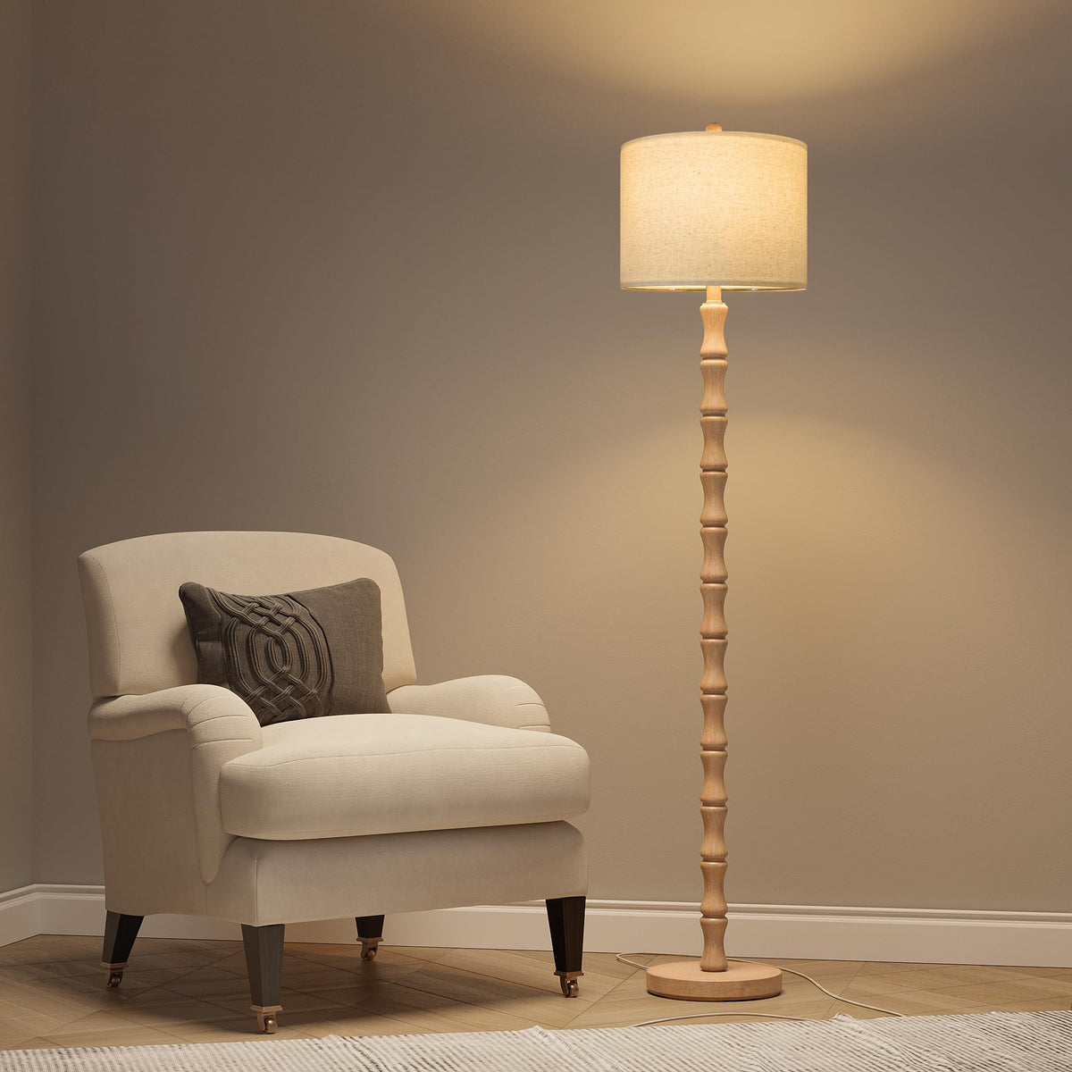 62 Inch Farmhouse Floor Lamp with Rustic Design
