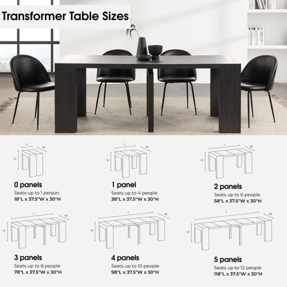 Solid Wood Extendable Dining Table for 2 to 12