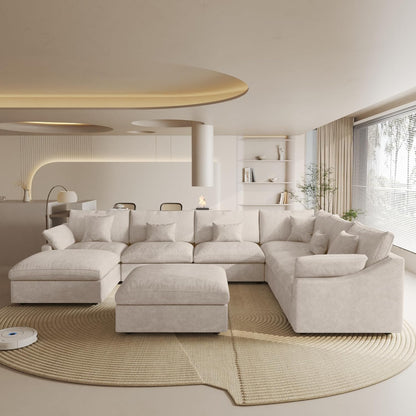Linen Modular Sectional Sofa – Cloud Comfort Design