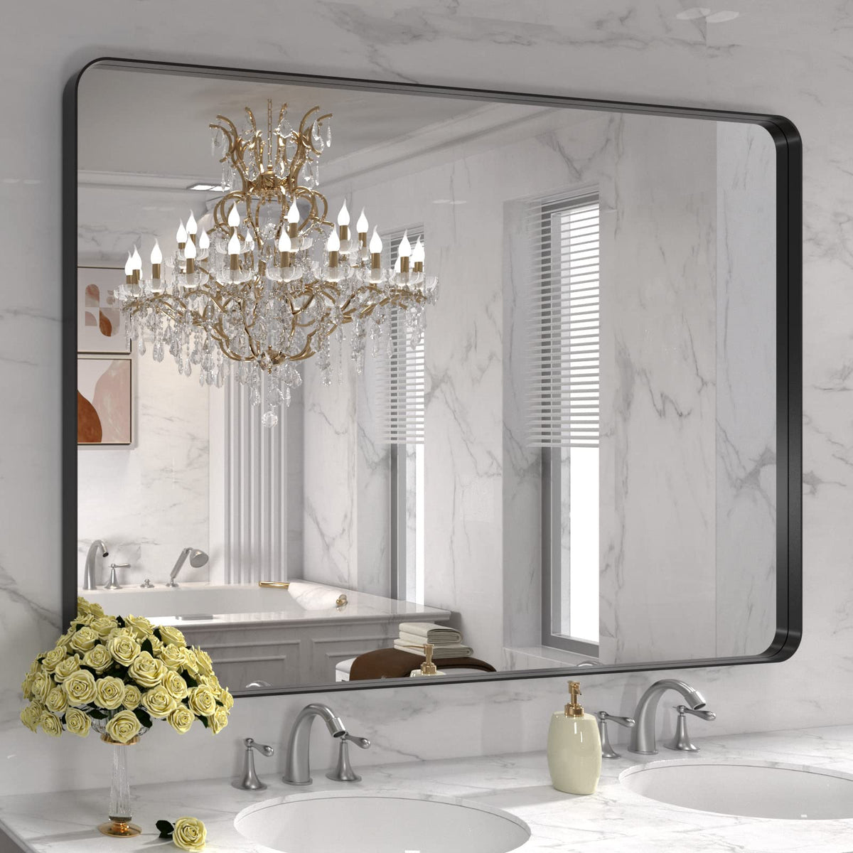 Rounded Rectangle Vanity Mirror – Metal Frame