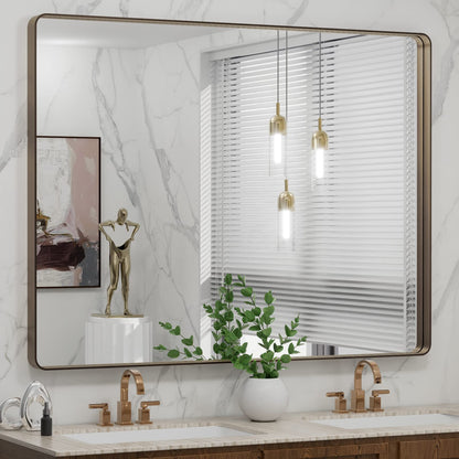 Rounded Rectangle Vanity Mirror – Metal Frame