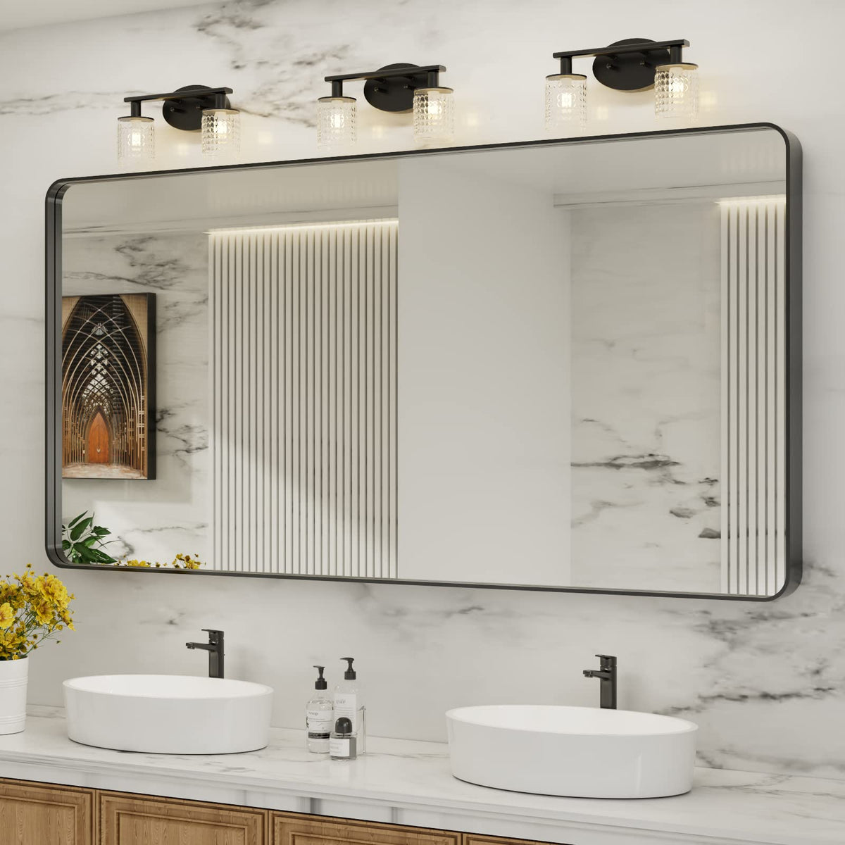 Rounded Rectangle Vanity Mirror – Metal Frame