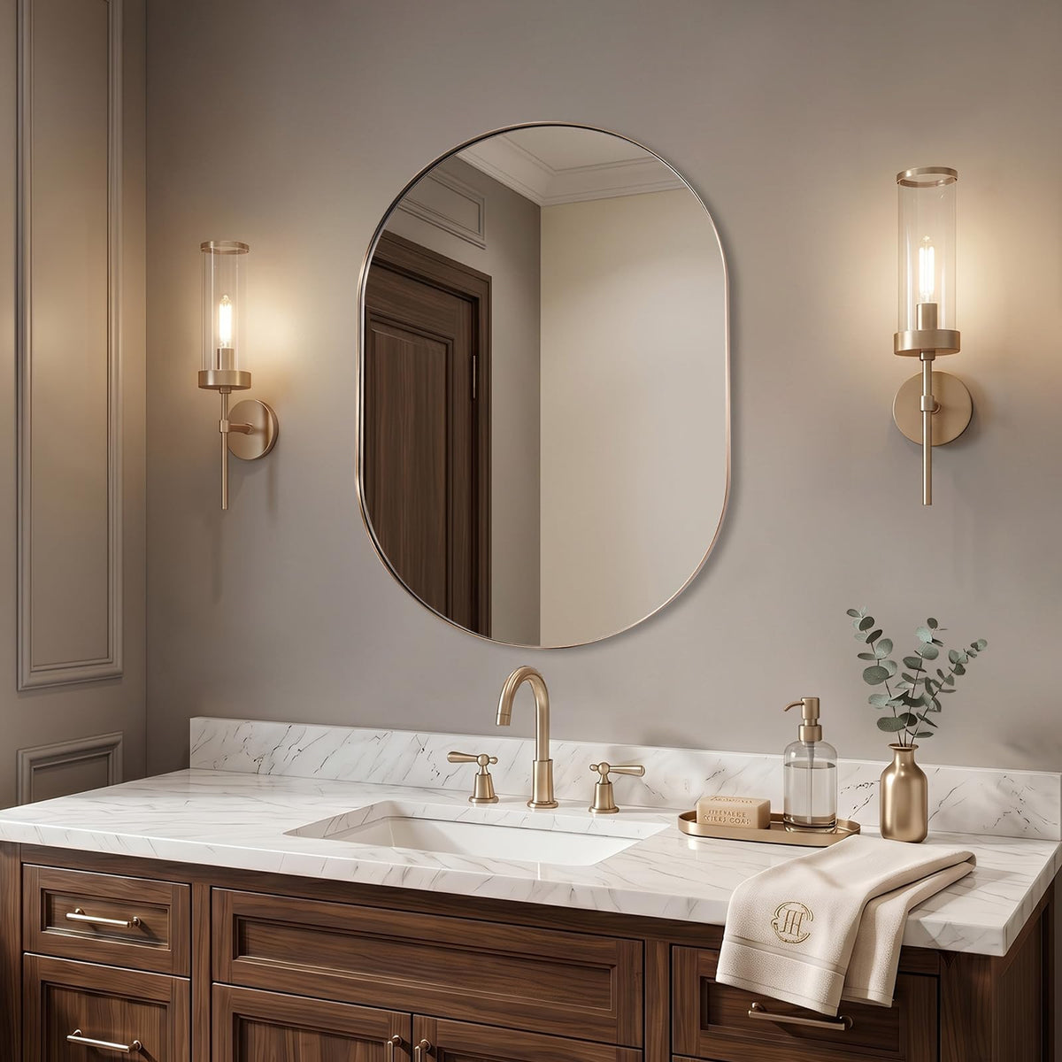 Oval Bathroom Mirror – Modern Wall-Mounted Design