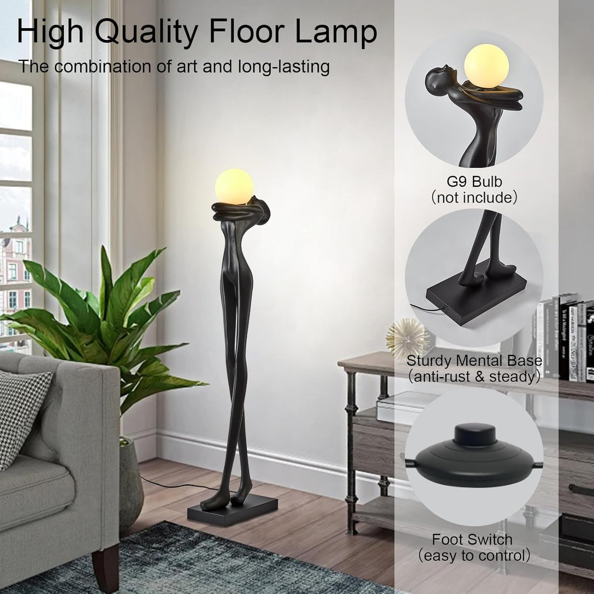 Human Shaped Floor Lamp with Sculptural Design