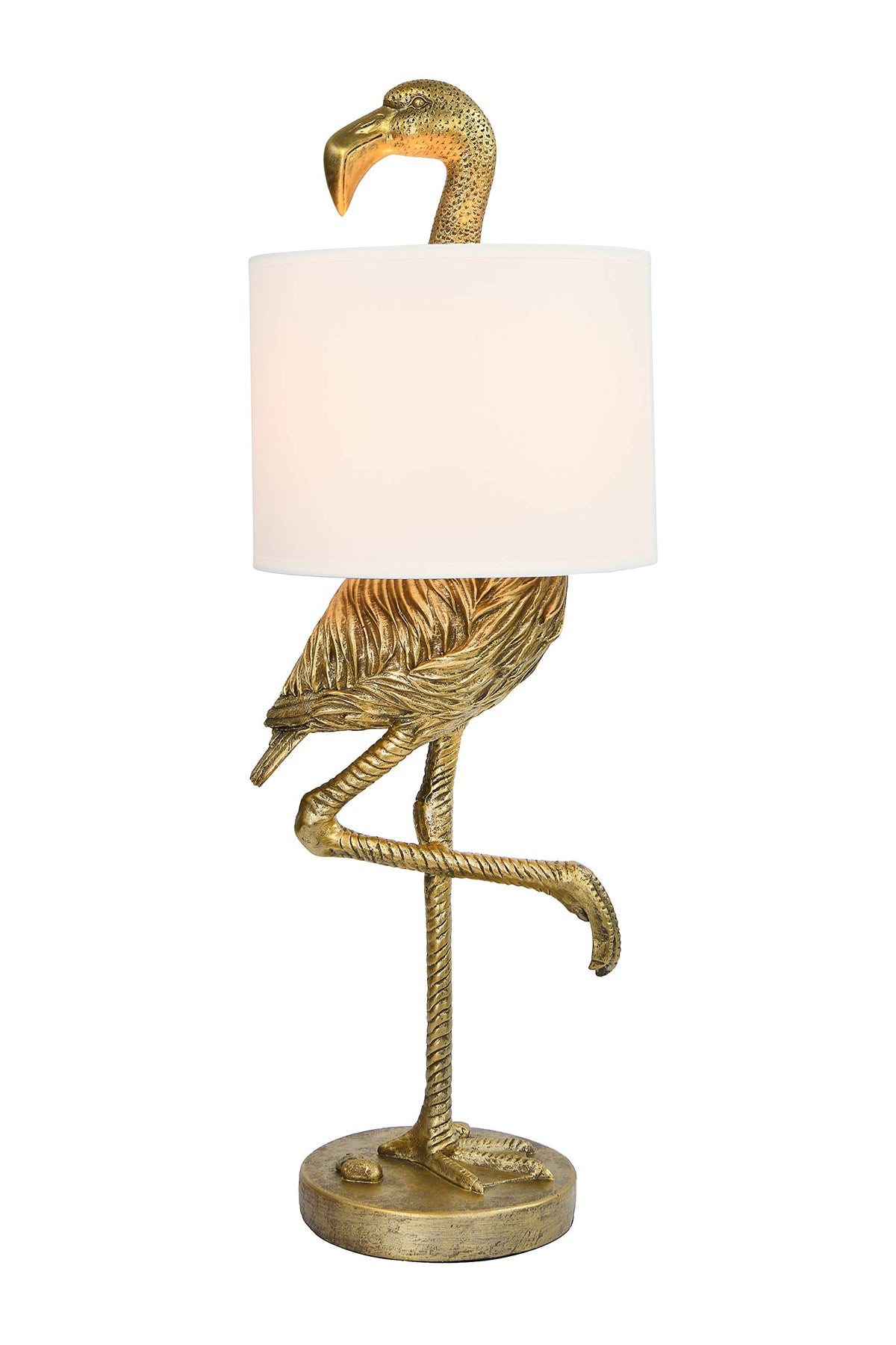 Flamingo Table Lamp – Gold & White Statement Design