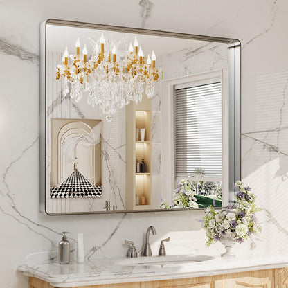 Rounded Rectangle Vanity Mirror – Metal Frame
