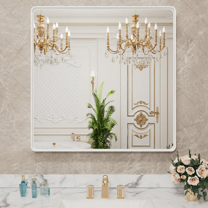 Rounded Rectangle Vanity Mirror – Metal Frame