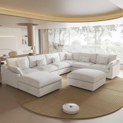Linen Modular Sectional Sofa – Cloud Comfort Design