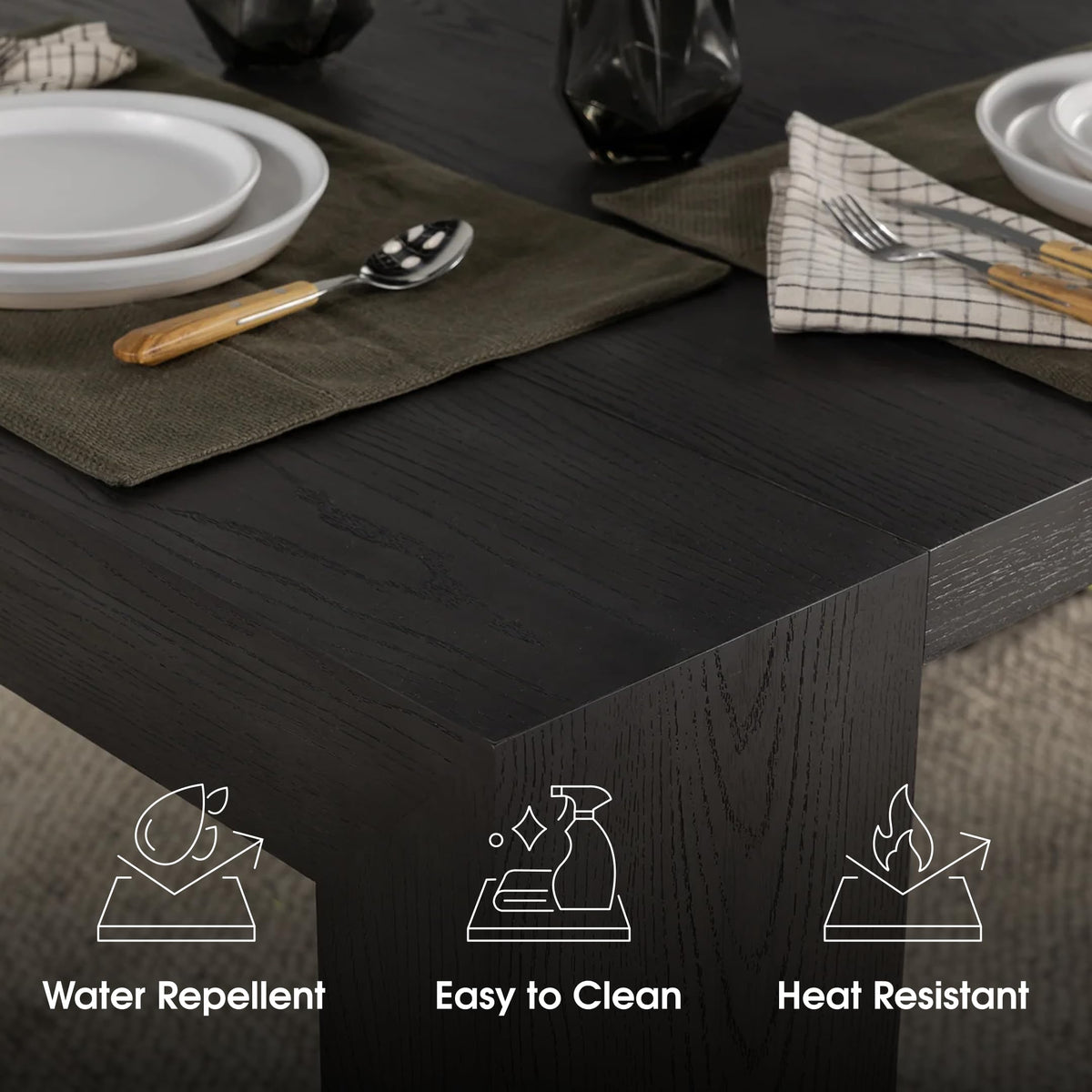 Solid Wood Extendable Dining Table for 2 to 12