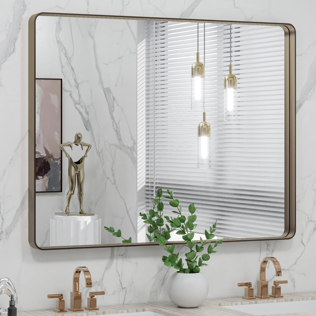 Rounded Rectangle Vanity Mirror – Metal Frame