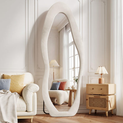 Full-Length Floor Mirror – Soft Flannel Frame