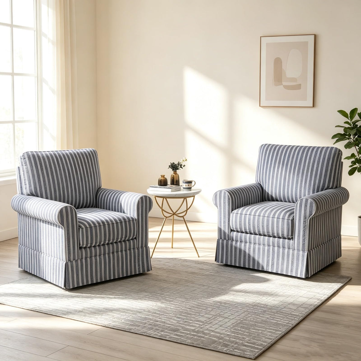Mid-Century Swivel Barrel Chair – Modern Accent