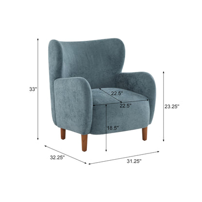 Velvet Wingback Accent Chair – Mid-Century Design