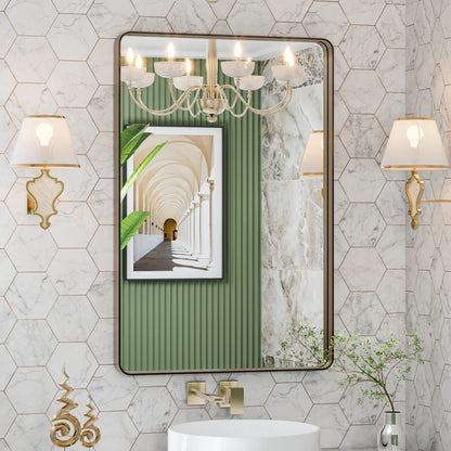 Rounded Rectangle Vanity Mirror – Metal Frame