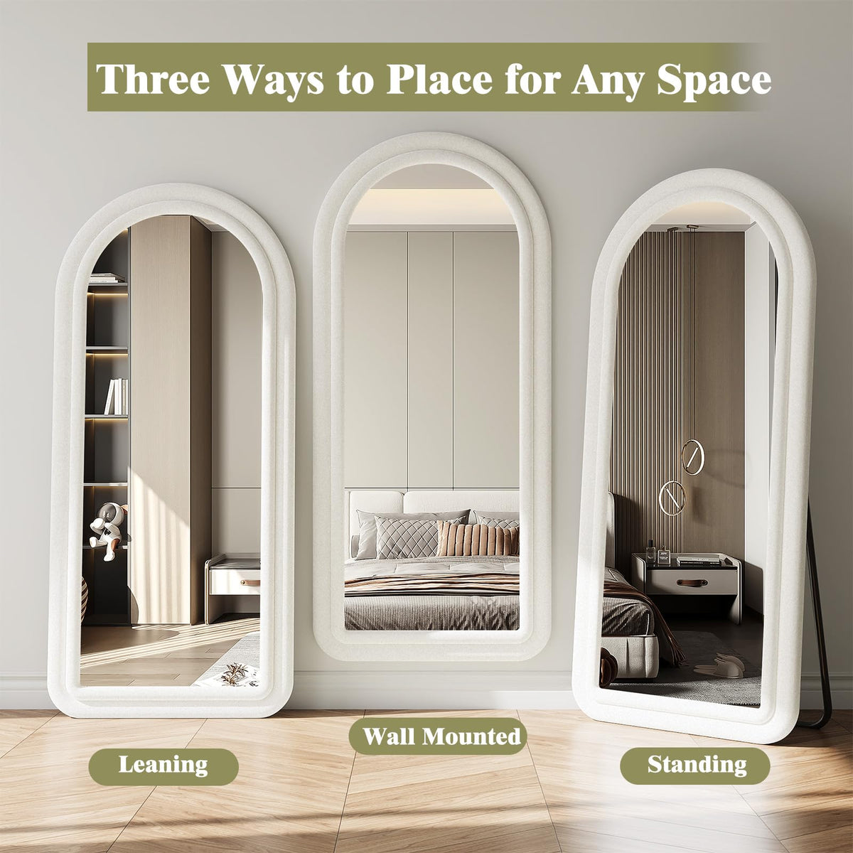 Full-Length Floor Mirror – Soft Flannel Frame