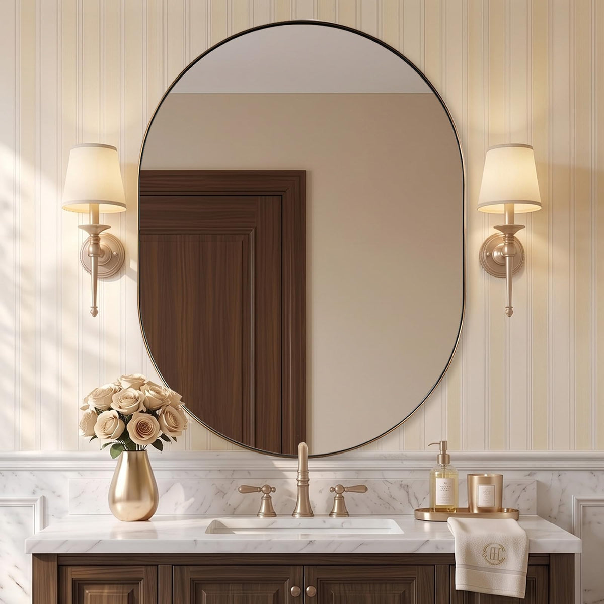 Oval Bathroom Mirror – Modern Wall-Mounted Design