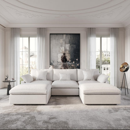 Linen Modular Sectional Sofa – Cloud Comfort Design