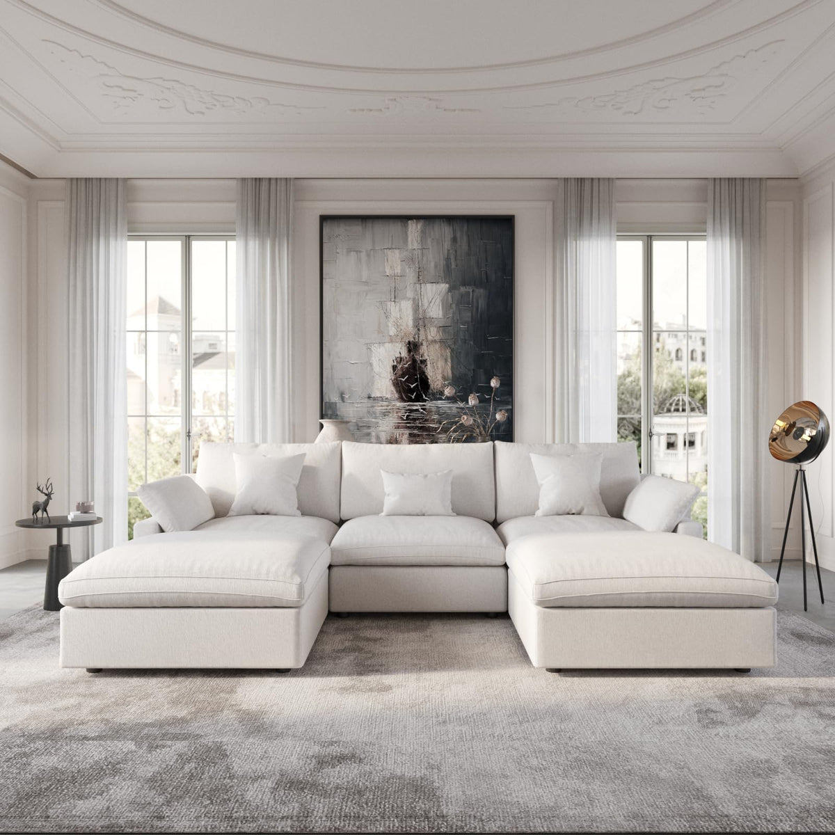 Linen Modular Sectional Sofa – Cloud Comfort Design