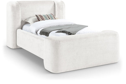 Beige Chenille Full Bed – Modern Upholstered Frame