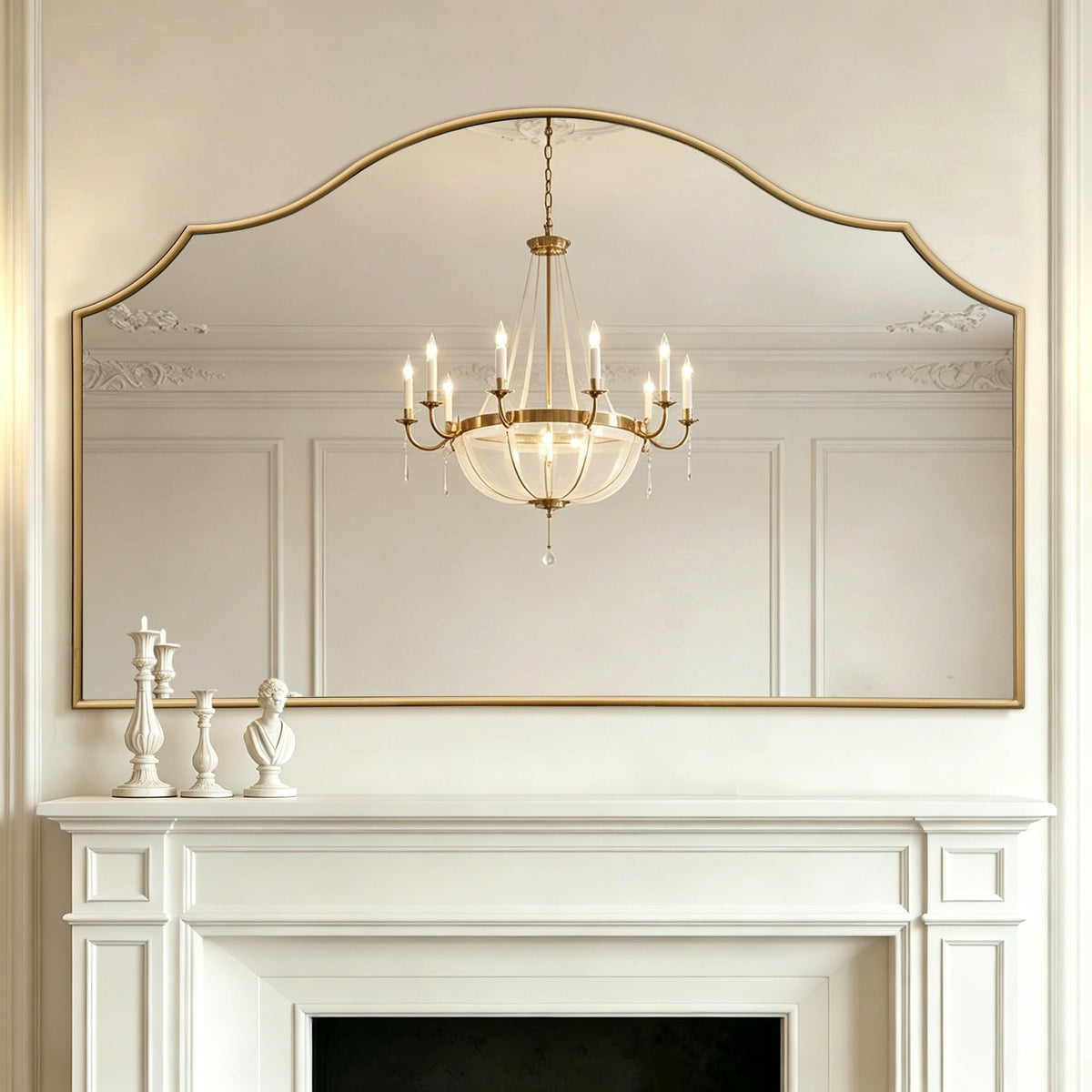 Gold Wall Mirror – Metal Frame Vanity Design
