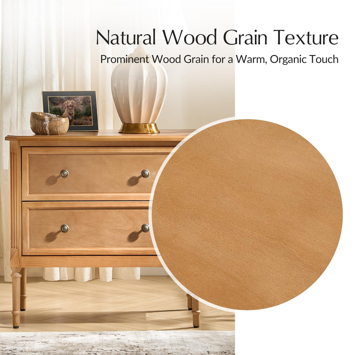 Solid Wood End Table with Charging Station