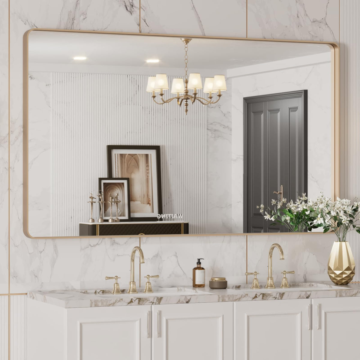 Rounded Rectangle Vanity Mirror – Metal Frame