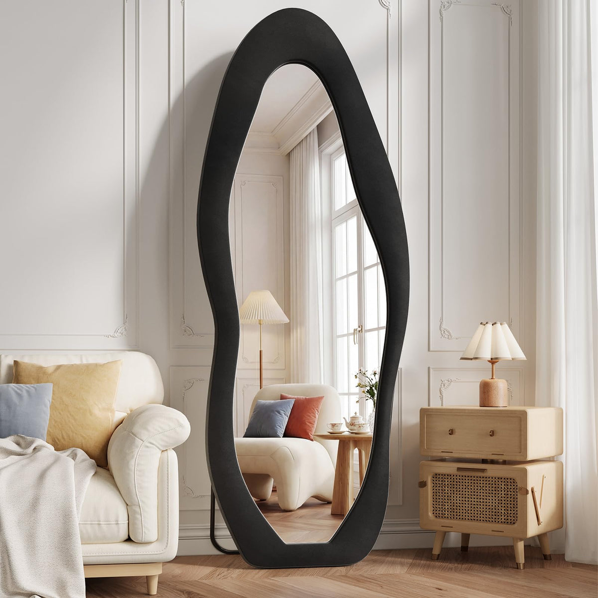 Full-Length Floor Mirror – Soft Flannel Frame