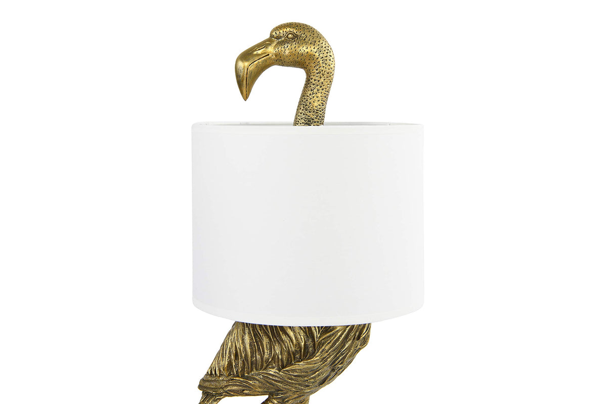 Flamingo Table Lamp – Gold & White Statement Design
