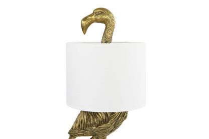 Flamingo Table Lamp – Gold & White Statement Design
