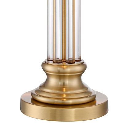 Rolland 30" Large Table Lamps Set of 2 Gold Brass Glass Antique