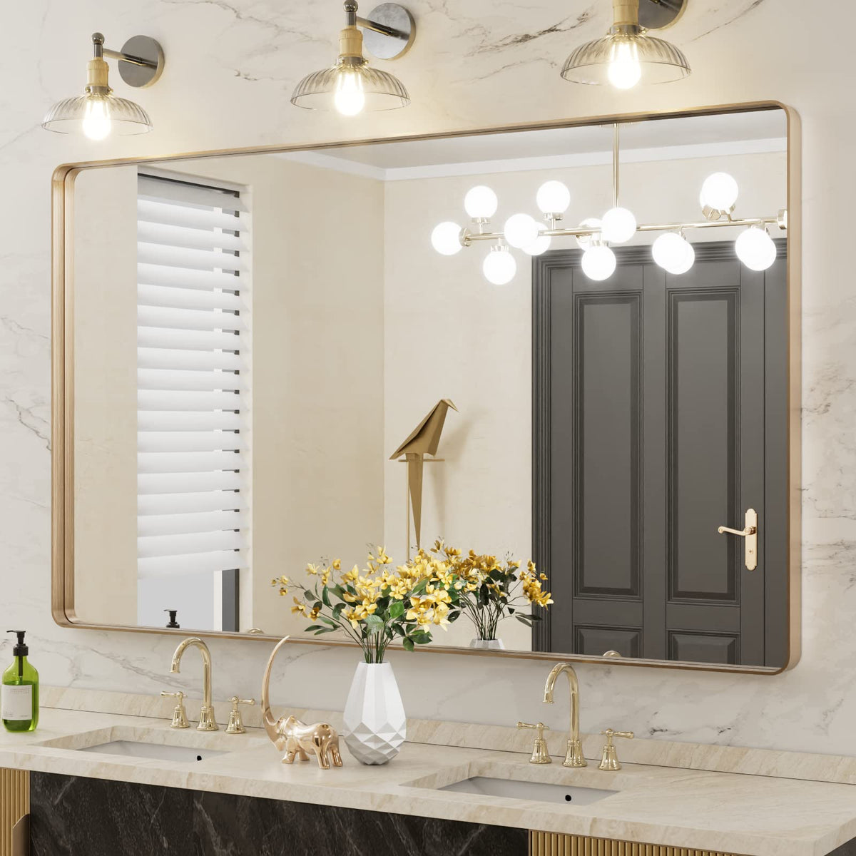 Rounded Rectangle Vanity Mirror – Metal Frame