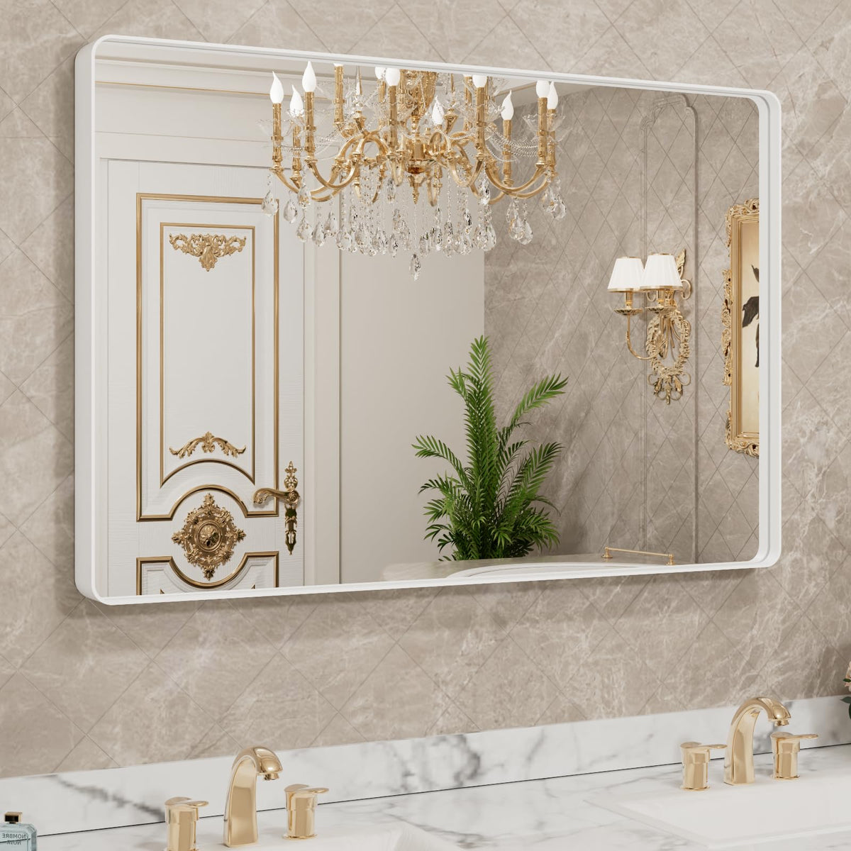 Rounded Rectangle Vanity Mirror – Metal Frame