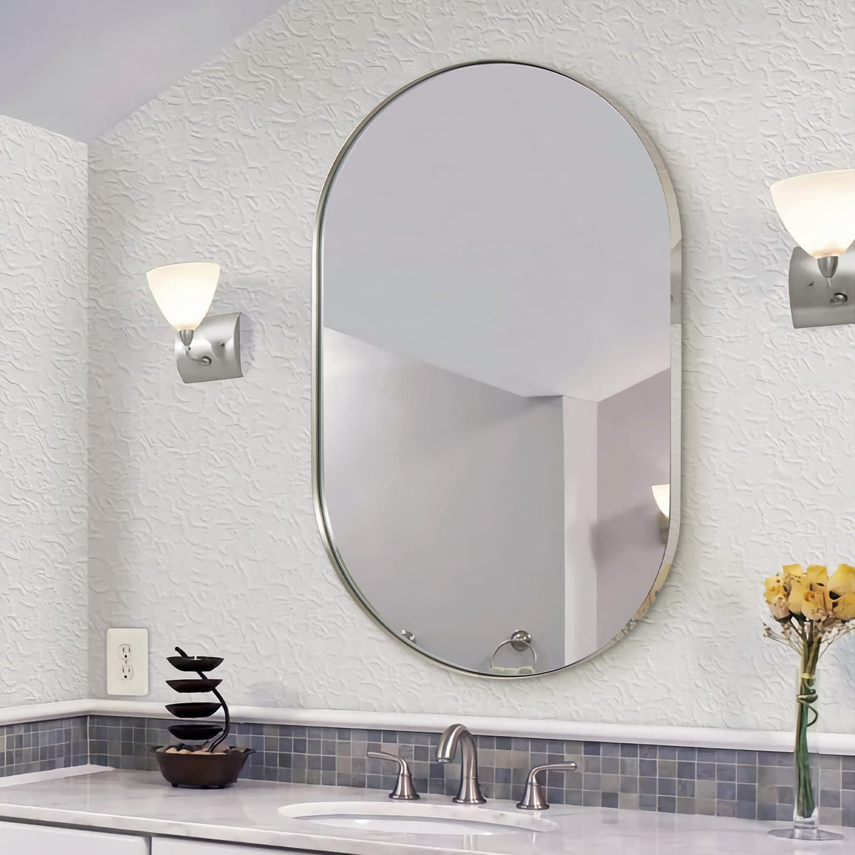 Oval Bathroom Mirror – Modern Wall-Mounted Design