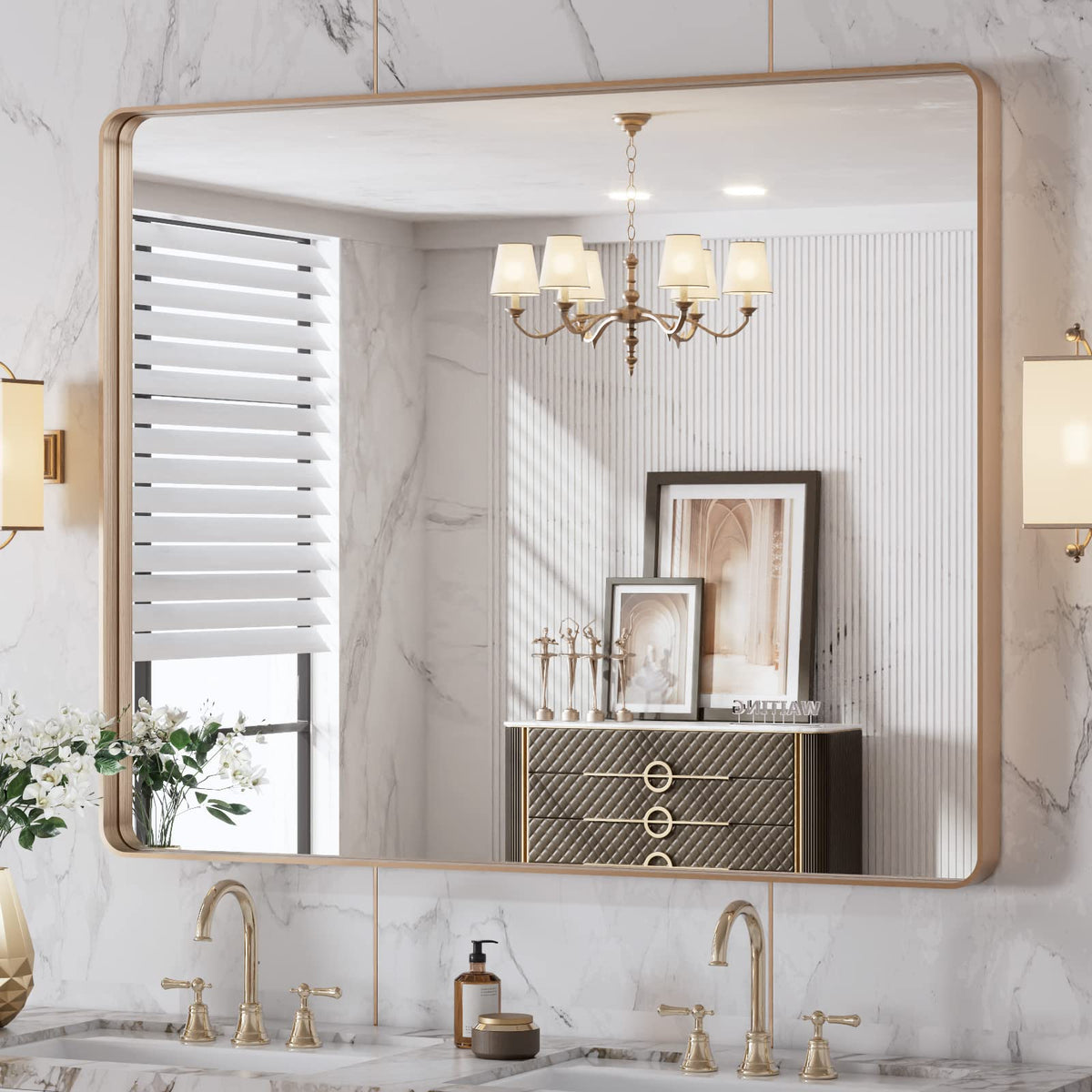 Rounded Rectangle Vanity Mirror – Metal Frame