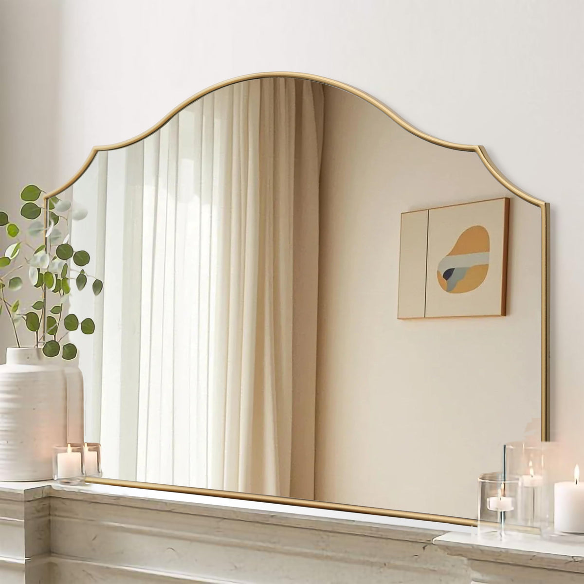 Gold Wall Mirror – Metal Frame Vanity Design
